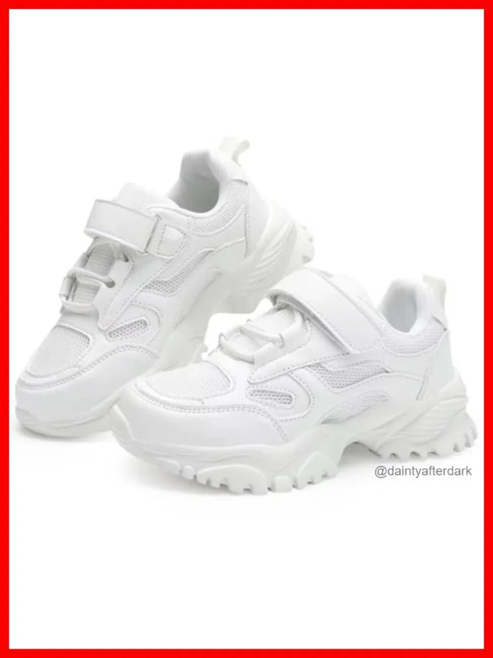 Kids Leather Lightweight Breathable Knit Athletic Running Sneakers Hook Loop